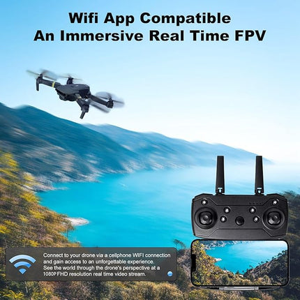Drone with Camera for Adults/Kids4K Foldable RC Quadcopter Drone with 1080P HD Camera FPV Video, Altitude Hold, One Key Take Off/Landing, 3D Flip, APP Control, beginner