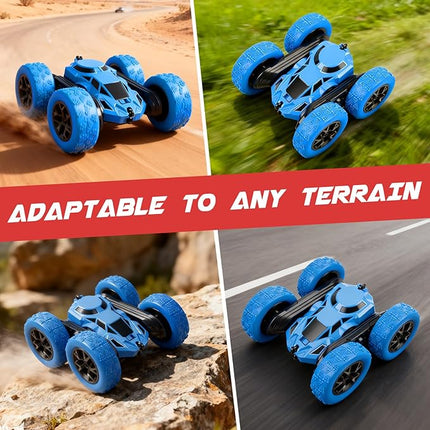 Remote Control Car, RC Cars Toys for Kids Ages 6-12, 2.4GHz RC Stunt Truck with 360° Double-Sided Flips, 4WD Off-Road Racing, Christmas Birthday Gifts for 3 4 5 6 7 5-7 6-8 8-10 Year Old Boys Girls