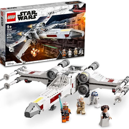 LEGO Star Wars Luke Skywalker's X-Wing Fighter 75301 Building Toy Set - Princess Leia Minifigure, R2-D2 Droid Figure, Jedi Spaceship from The Classic Trilogy Movies, Great Gift for Kids, Boys, Girls