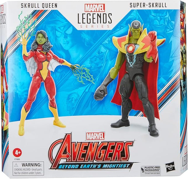 Marvel Legends Series Skrull Queen and Super-Skrull, Avengers 60th Anniversary Collectible 6 Inch Action Figures, 9 Accessories