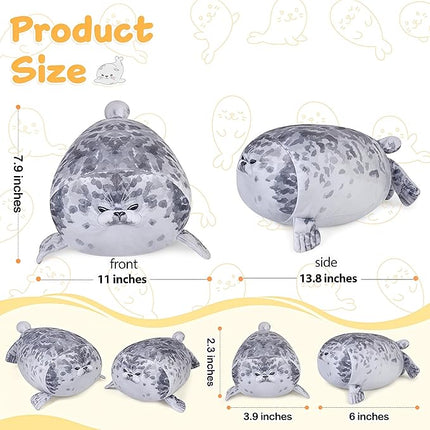 KMUYSL Toys for Ages 0 1 2 3 4 5 6 7 8+ Years - Plush Mommy Stuffed Animal with 4 Babies in Her Tummy, Soft Plush Toys Set, Christmas Birthday Gifts for Girls Boys Baby, Toddler, Kids (Seal Toys)