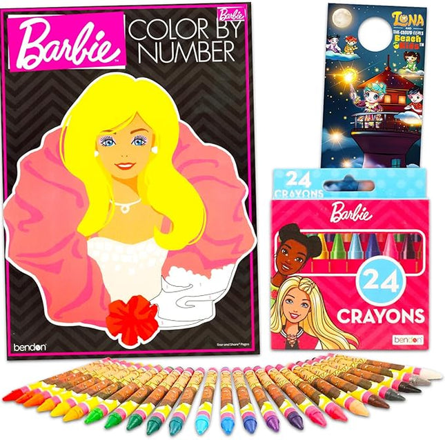 Barbie Advanced Coloring Book Set for Teens, Adults - Barbie Coloring Activity Book Bundle with Crayons, More | Coloring Pages for Adult Relaxation