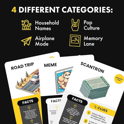 Educated Guess – Fast & Fun Yes‑or‑No Trivia Party Game for Families & Friends | 100 Clue Cards, 4 Categories, Adults & Teens (Ages 12+) | Perfect for Road Trips & Gifts