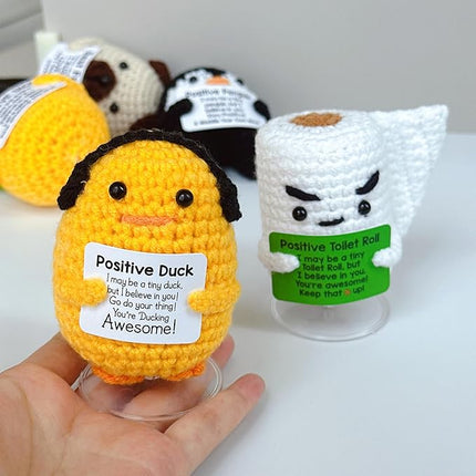 Inspirational Birthday Gifts for Women - Handmade Positive Emotional Uplifting Support Small Funny Cute Crochet Duck Paper Towel Pickle for Her Him Men Friends Coworkers Colleges Graduation