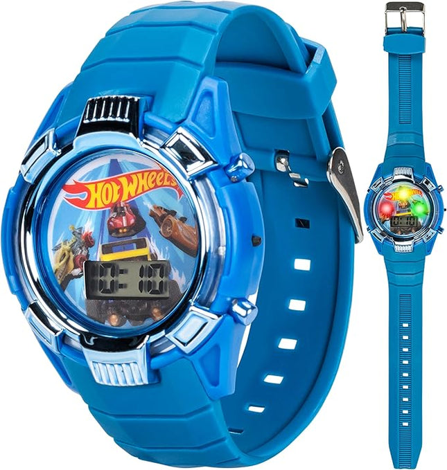 Hot Wheels Kids Watch – Light-Up LCD Display, Adjustable Comfortable Strap, Collectible Tin – Perfect for Boys and Girls