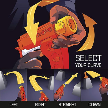 Nerf Rival Curve Shot Sideswipe XXI-1200 Blaster Fire Rounds to Curve Left, Right, Downward or Fire Straight 12 Rival Rounds