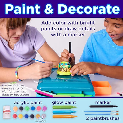 Faber-Castell Neon Glow Pottery Studio: Create Your Own Pottery Designs with USB-Powered Pottery Wheel, Air Dry Clay, Neon & Glow in The Dark Paints, Tools & 50+ Craft Supplies for Kids (Ages 8+)