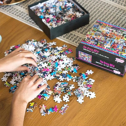 The Crazy 80's! Retro Puzzle for Adults and Kids | 1000 Piece Jigsaw Puzzle Toy | Interactive Brain Teaser for Family Game Night | 28 x 20 Inches