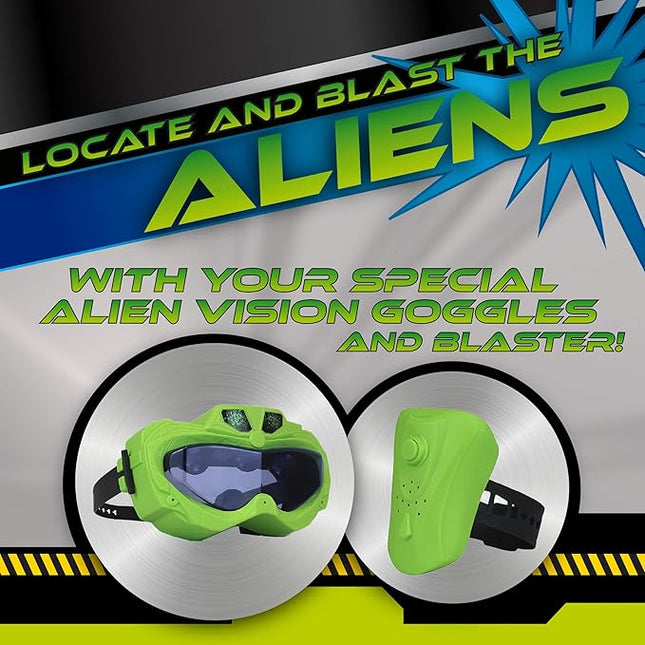 Fotorama Alien Vision Shooting Game, Goggles and Wrist Blaster Toy, Indoor and Outdoor Play, Hand Eye Coordination, Gifts for Kids Ages 5 & Up