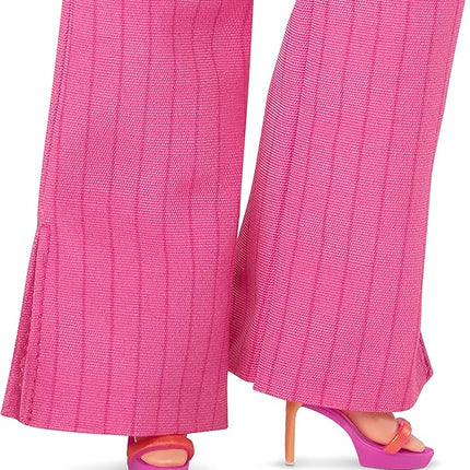 Barbie The Movie Doll, Gloria Collectible Wearing Three-Piece Pink Power Pantsuit with Strappy Heels & Golden Earrings