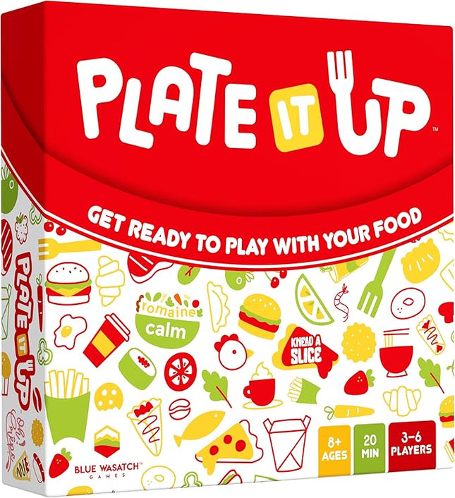 Blue Wasatch Games Plate It Up - A Foodie Party Game | Mix Ingredients and Make Crazy Dishes | Includes Over 350 Foods and Fun Scenarios | Ages 8+ | 3-6 Players | 20 Min to Play