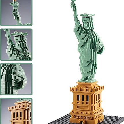 Statue of Liberty Micro Blocks Building Sets Mini Bricks Building for Adults, New York Famous Landmark Architectural Model Toys for Kids Age of 14+ 2810 PCS