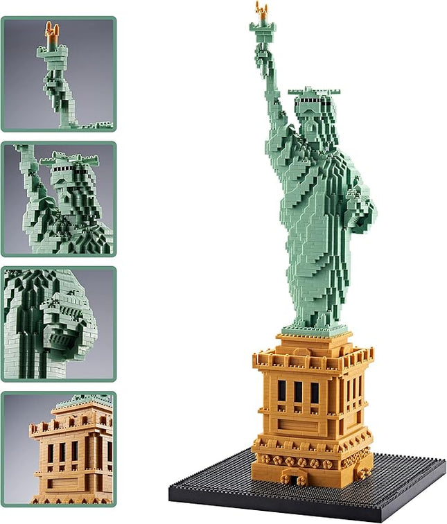 YaJie Statue of Liberty Mini Blocks Set (2810 PCS), Educational Architecture Model Kit for Teens & Adults, Creative DIY Landmark Building Toy, Ages 14+