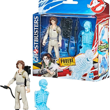 Ghostbusters Fright Features Phoebe Spengler Action Figure with Ecto-Stretch Tech Bonesy Ghost Toy Accessory, Toys for Kids Ages 4+