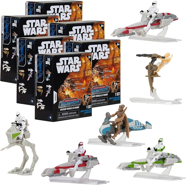 Star Wars Micro Galaxy Squadron Series 6 (6 Pack) Mystery Blind Box - Get Six 2.5" Vehicle or 1" Mini Figure - Officially Licensed - Authentic Collectible Toy - Gift for Boys, Girls, Kids, Teens - 8+