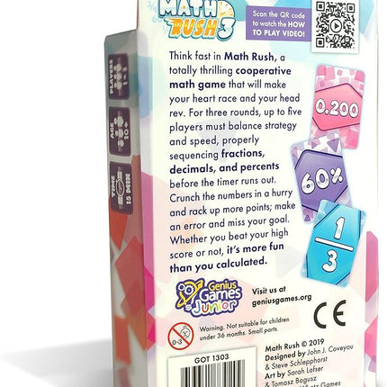 Math Rush 3: Fractions, Decimals & Percentages - A Cooperative Time-Based Math Flash Card Game for Kids, Students, and Families | Fun & Engaging STEM Game for Math Class or Family Game Night