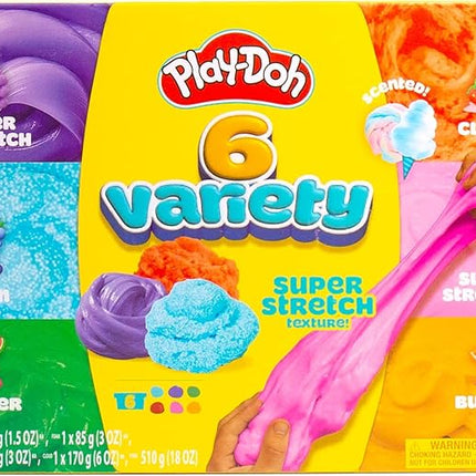Play-Doh 6 Variety Compounds - Super Stretch, Play Foam, Butter, Cloud, Compound Packs
