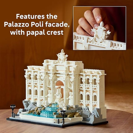 LEGO Architecture Trevi Fountain Building Set - Collectible Model of Italian Landmark for Display for Adults, 18+ - Gift for Women & Men - 21062