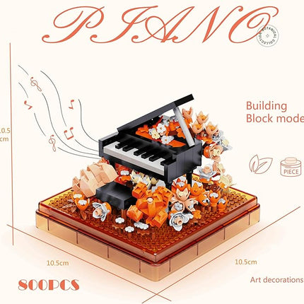 Musical Instruments Micro Blocks Building Sets,Classical Famous Building Block Set,1500 PCS for Adults and Kids,Piano and Saxophone with Clear Plastic Cover