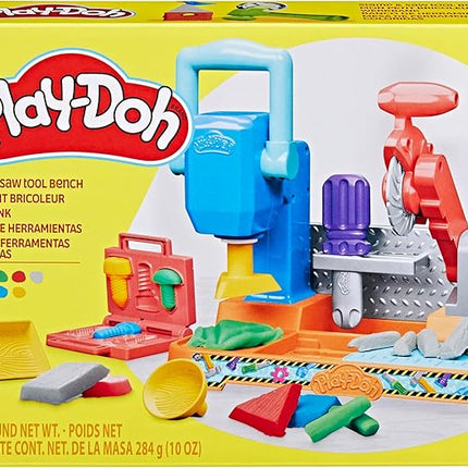 Play-Doh Stamp & Saw Tool Bench Playset, Construction Toys for Boys & Girls 3 Years & Up, Kids Arts & Crafts
