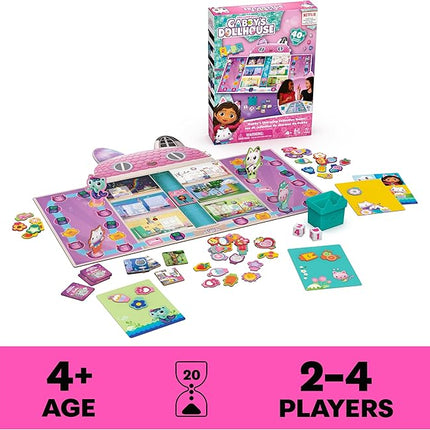 Spin Master Games, Gabby’s Dollhouse, Charming Collection Board Game for Kids & Family, 2-4 Players, for Ages 4 & Up
