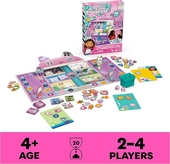 Spin Master Games, Gabby’s Dollhouse, Charming Collection Board Game for Kids & Family, 2-4 Players, for Ages 4 & Up