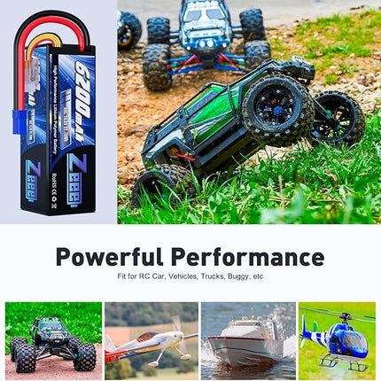 Zeee 4S Lipo Battery 6200mAh 14.8V 80C Hard Case Battery with EC5 Connector for Car Truck Tank RC Buggy Truggy Racing Hobby(2 Packs)
