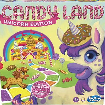 Hasbro Gaming Candy Land Unicorn Edition Preschool Board Game | Back to School Gifts for Kids | Classroom Toys | Ages 3+ (Amazon Exclusive)