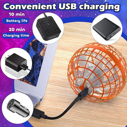 Tikduck Flying Orb Ball 2025 Toys Soaring Hover Boomerang Spinner Hand Controlled Mini Drone Cosmic Globe Spinning Kids Outdoor Fly Toy Birthday Gift Cool Stuff for Boys Girls 6 7 8 9 10+ Year Old