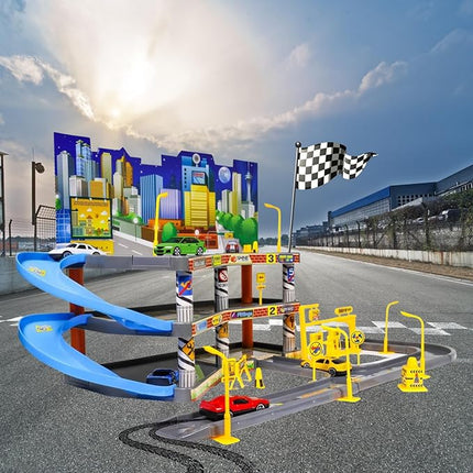 Ultimate Toy Car Garage Diecast Vehicle Playset with 4 Diecast Cars, Boys Ages 3+