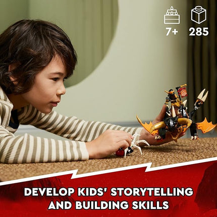 LEGO NINJAGO Cole’s Earth Dragon EVO 71782, Upgradable Action Toy Figure for Boys and Girls with Battle Scorpion Creature and 2 Minifigures, 2023 Playset
