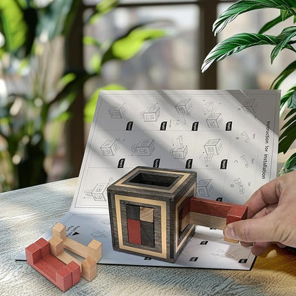 Sharp Brain Zone Wooden Puzzle Box – 3D Wooden Brain Teaser Puzzle with Secret Compartments | Handcrafted Natural Wood, STEM Educational Logic Game & Unique Gift for Puzzle Lovers