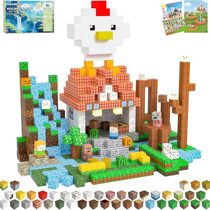 Magnetic Blocks, 150PCS Magnetic Building Blocks Light Up, Stacking Magnets for Kids, Sensory Toy for STEM Constructions Magnet Blocks for Boys Girls Age 3+, Christmas Birthday Gifts