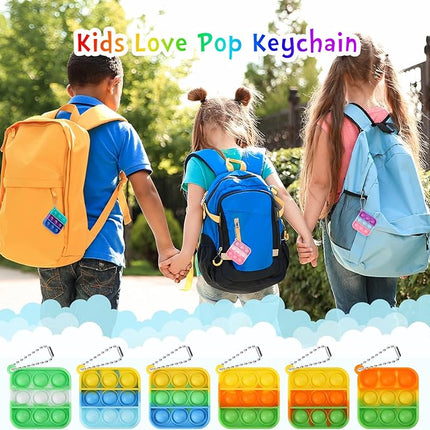 Kids Party Favors Fidget Toys Bulk 30 Pack Mini Pop Fidget Keychain Its Birthday Party Favors for Kids 4-8,8-12 Small Valentines Classroom Prizes It Student Gifts for Students Goodie Bag Stuffers