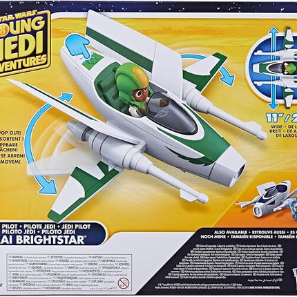 Star Wars: Young Jedi Adventures Jedi Pilot Kai Brightstar, 4-Inch Scale Action Figure Ship, Toys, Preschool Toys for 3 Year Old Boys & Girls