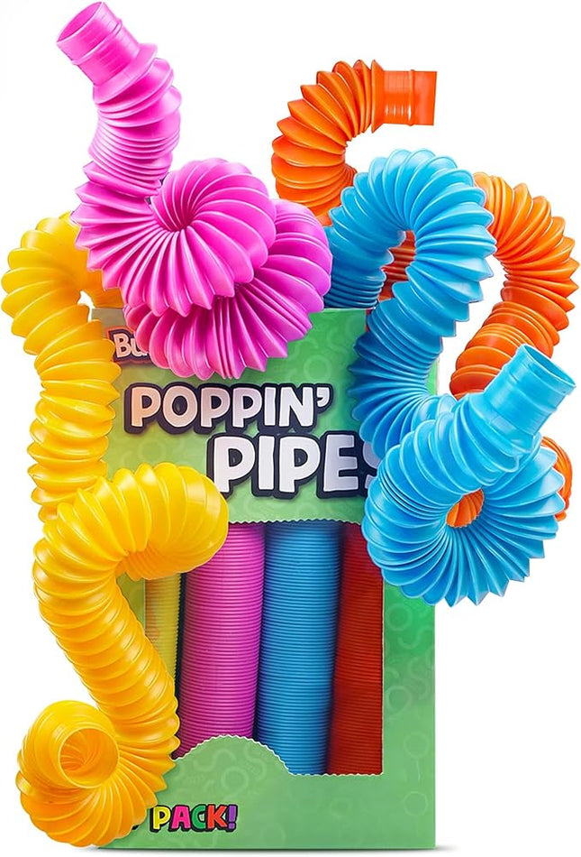 BUNMO Pop Tubes - Sensory Toys - Fidget Toys - Imaginative Play & Stimulating Creative Learning - Hours of Fun for Kids - Tons of Ways to Play - Non-Mouthable Toy 3+ - 30 Pack Large