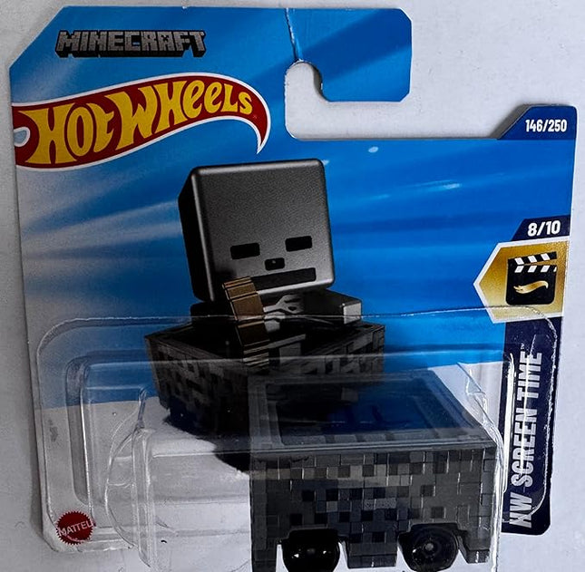 Hot Wheels Minecart Skeleton Diecast Car, HW Screen Time, 1:64 Scale, 146/250