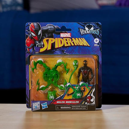 Spider-Man Marvel VenomVersus Epic World of Action Miles Morales Deluxe Figure with Accessories, 4-Inch Super Hero Toys for Kids Ages 4+
