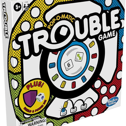 Hasbro Gaming Trouble Board Game, Includes Bonus Power Die and Shield, Family Game for 2-4 Players, Ages 5 and Up (Amazon Exclusive)