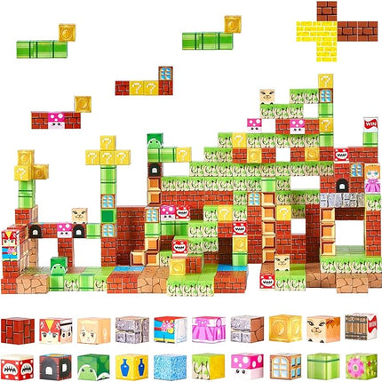 VEVOR Magnetic Blocks, 100 PCS Magnet Blocks Set, Magnetic Building Cubes for Kids, STEM Montessori Sensory Toys for Christmas Birthday Gift, Construction Stacking Toy for 3+ Years Old Boys & Girls