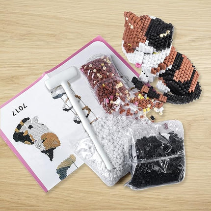 Cat Building Blocks Sets 3D Puzzles Toys Ornaments, 4800pcs Particle Building Blocks, Improve Thinking Concentration, Kids Toys Gifts