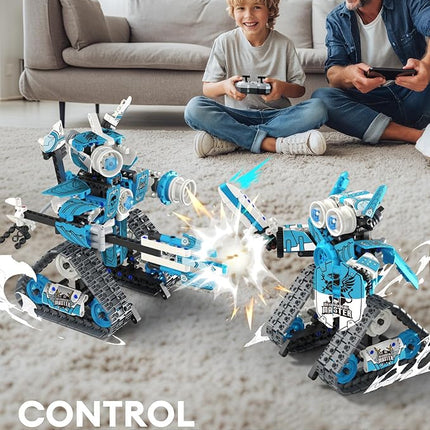 5 in 1 STEM RC Robot Building Kit, 398PCS APP & Remote Control Blocks DIY Engineering Robotics, Erector Science Set for Kids Age 6 7 8 9 10 11 12+, Educational Learn Toys Gift for Boys & Girls