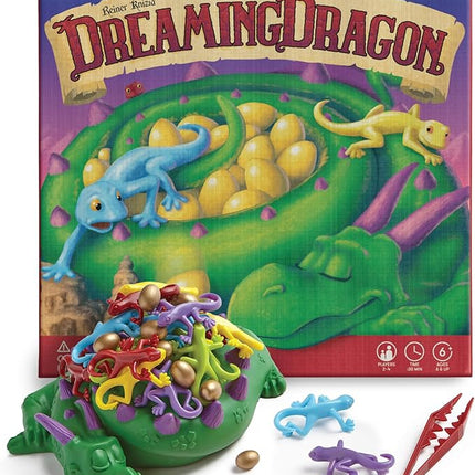 SimplyFun Dreaming Dragon - A Game for Kids Based on Steady Hands, Concentration, and A Little Luck - 2 to 4 Players - Kids Game Ages 6 & Up