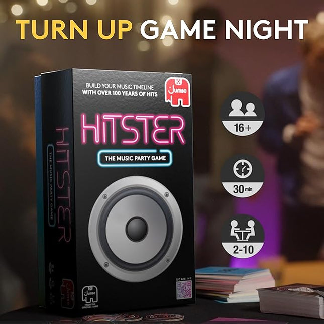 Jumbo Hitster - The Music Party Board Game, Card Game, Fun Music Quiz Game, 2-10 Players - 300 Plus Iconic Music Hits - Great for Adult and Family Game Nights (US Edition)