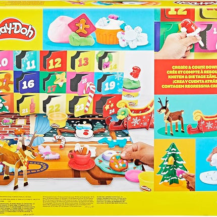 Play-Doh Holiday Advent Calendar for Kids 3 and Up, 24 Day Countdown, Multiple Surprise Gifts Behind Each Door, Arts & Crafts