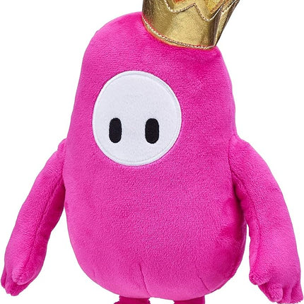 Fall Guys Moose Toys Original Pink Bean Skin Official Collectable 8" Cuddly Deluxe Plush Toy Featuring The Gold Crown from The Ultimate Knockout Video Game, 5 Series 1 Characters