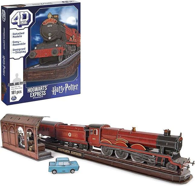 4D Build, Harry Potter Hogwarts Express 3D Model Kit, Harry Potter Collectibles & Desk Decor, Adult Puzzle, Building Toys, 181 Pieces, 3D Puzzles, Gift Ideas for Ages 12 & Up