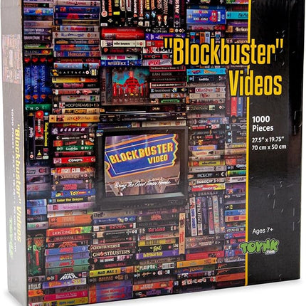 Blockbuster Era 1000-Piece Jigsaw Puzzle, Brain Teaser for Kids and Adults | 28 x 20 Inches
