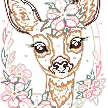 Ravensburger CreArt Delightful Deer Paint by Numbers Kit for Kids - Engaging Art and Craft Activity | Vibrant Colors and Gloss Finish | Complete DIY Set | Suitable for Ages 7 and Up