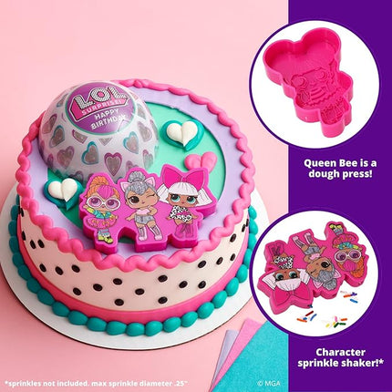 DecoSet® L.O.L. Surprise! Cake Decoration, 4 Piece Cake Topper Set With Cookie Cutter & Sprinkle Shaker! L.O.L. Surprise! Let's Be Friends, For Birthday Party & Celebrations